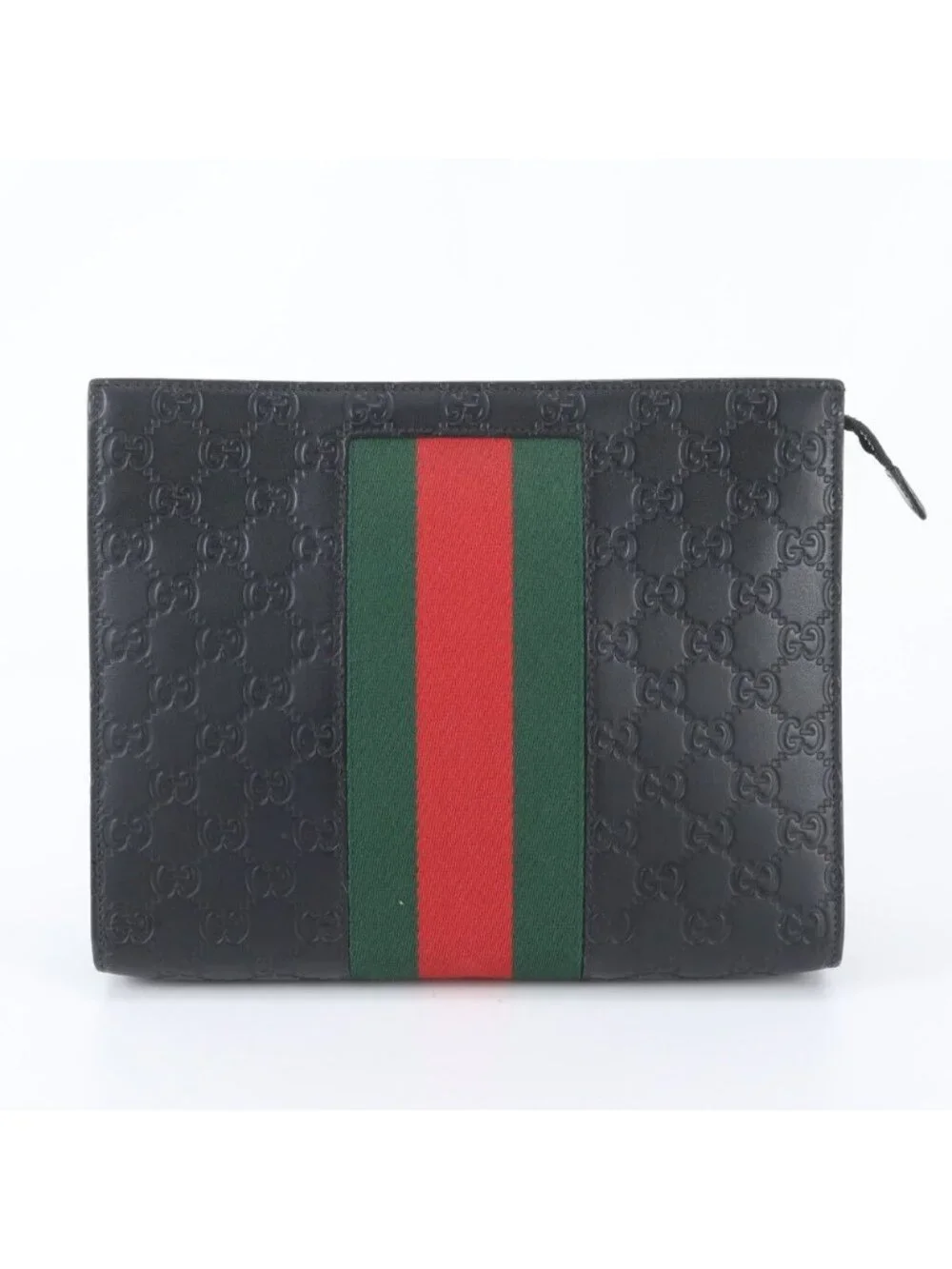 Gucci Guccissima Sherry Line Leather Clutch Pouch Business